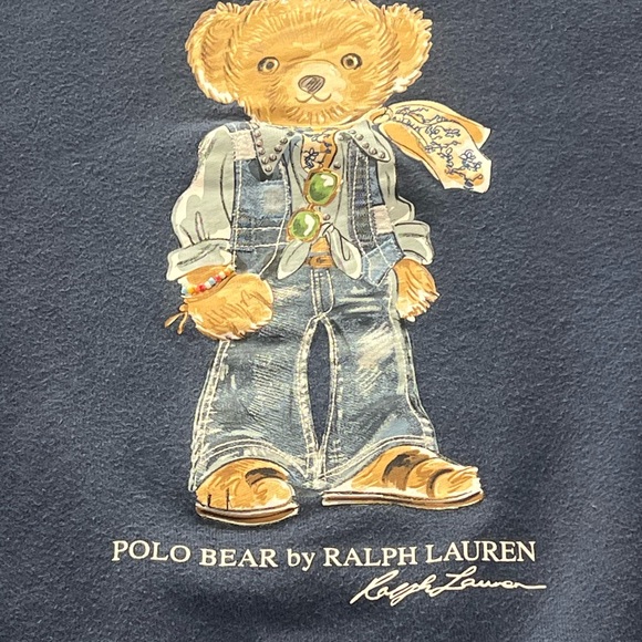 Polo Ralph Lauren Polo Bear Cotton-Blend Sweatshirt Sz XS Color “Austin Blue” - Picture 2 of 14
